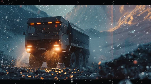 Snowy Terrain Off-Road Truck