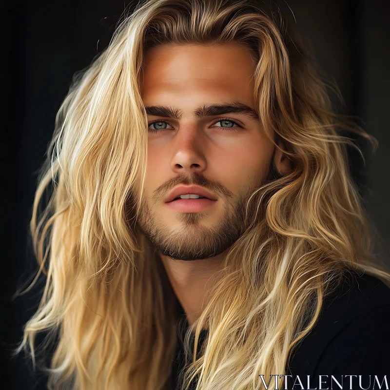 Blonde-Haired Man Portrait AI Image