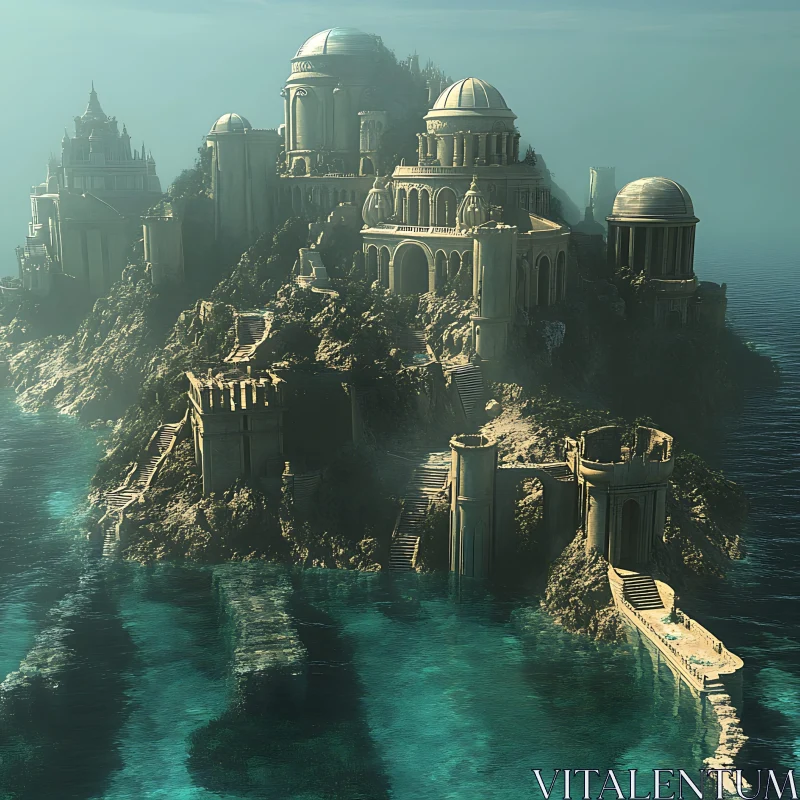 AI ART Ancient Ruins & Architecture Under the Sea