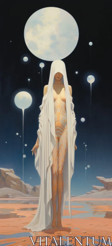 AI ART Ethereal Surrealism of Moonlit Figure