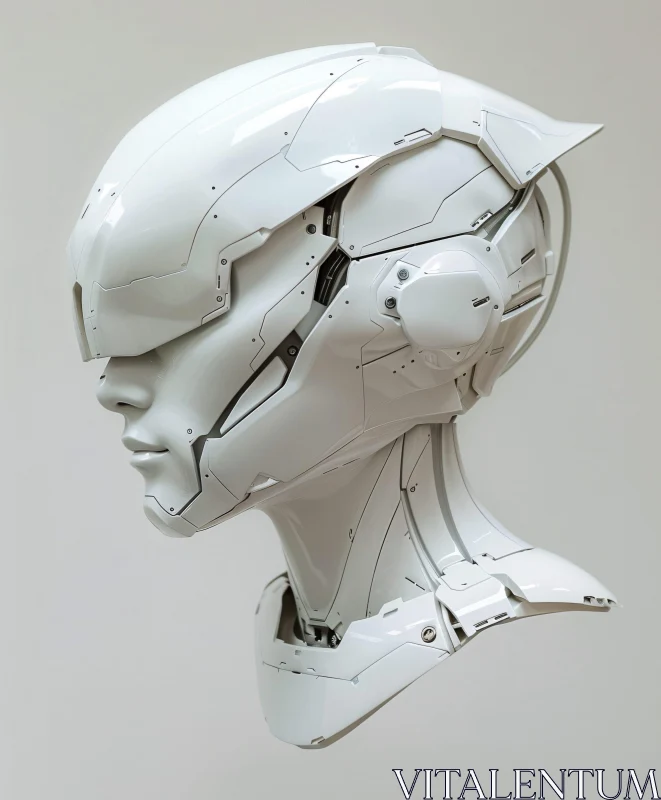 AI ART Sleek Robotic Head with Advanced Features