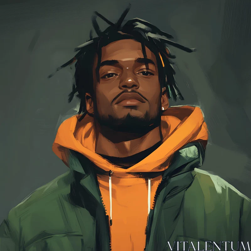 Stylish Man with Dreadlocks Portrait AI Image