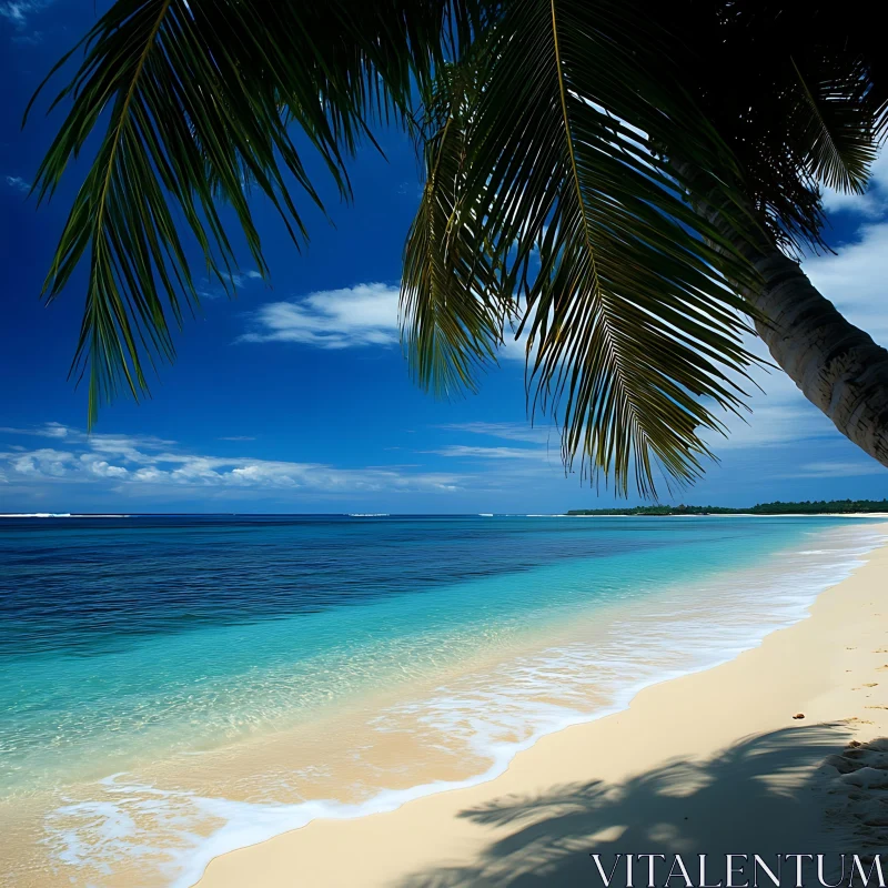 Idyllic Coastal Scene with Clear Blue Sky AI Image