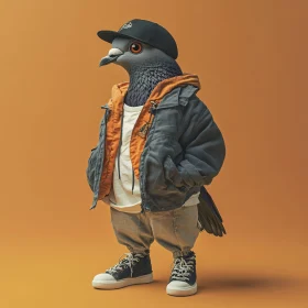 Stylish Pigeon with Street Fashion Vibe