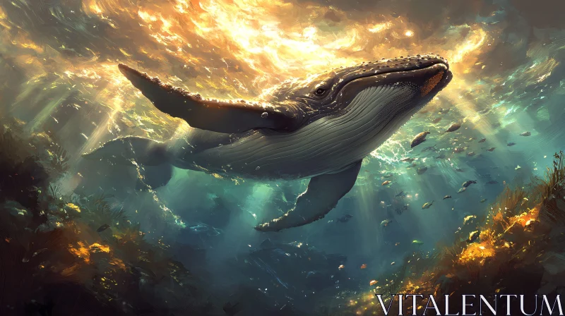 AI ART Majestic Underwater Whale