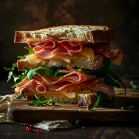 Deluxe Sandwich with Ham and Arugula