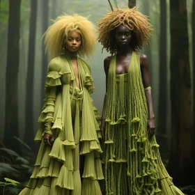 Elegance of Nature: Models in Green Attire