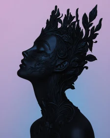 Elegant Dark Silhouette in Surreal Art