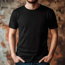 Men's Simple Black T-Shirt