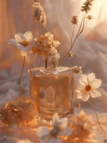 Floral Elegance with Perfume Bottle