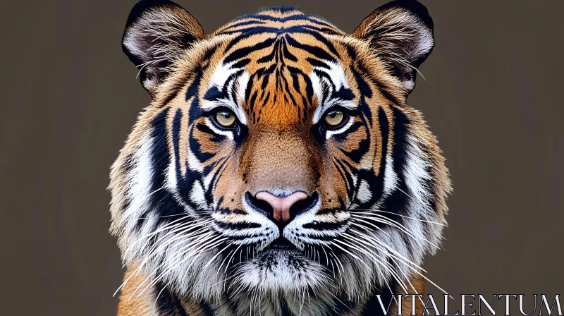 AI ART Tiger Portrait: Close-Up of a Majestic Big Cat