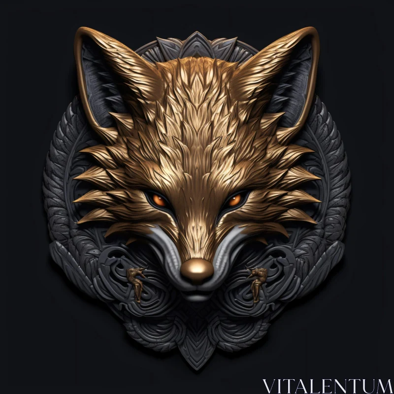 AI ART Elegant Fox Head Art with Ornate Patterns