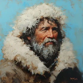 Elderly Man with a Beard in Fur Coat