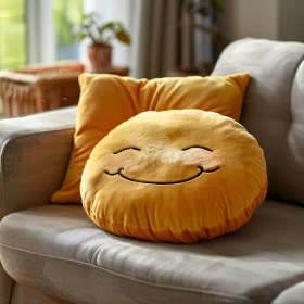 Smiley Yellow Cushion Home Decor