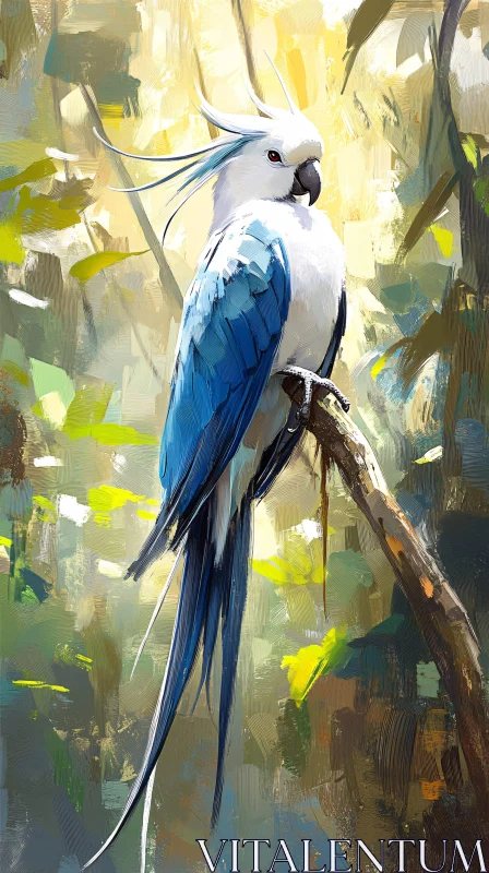 Majestic Parrot Amongst Lush Foliage AI Image