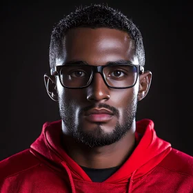 Man in Black Glasses with Red Hoodie