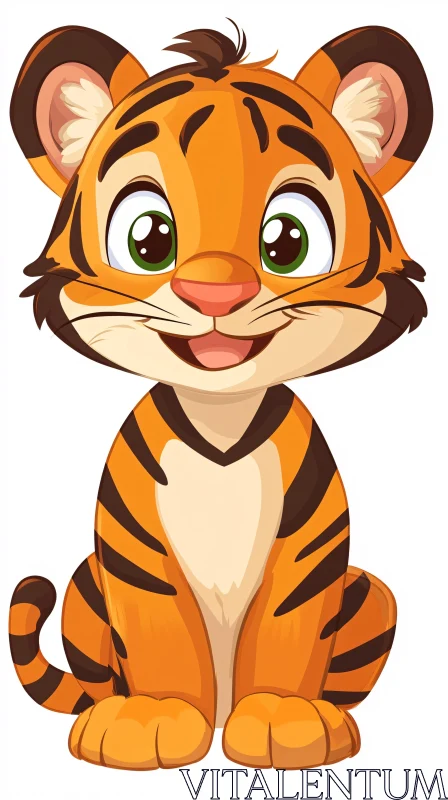 AI ART Cute Tiger Cartoon Art