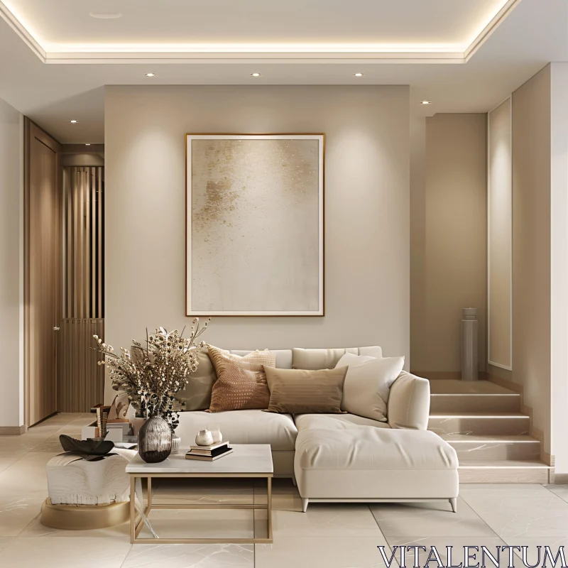 AI ART Sleek and Elegant Living Space