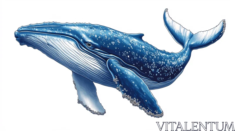 Graceful Blue Whale Art AI Image