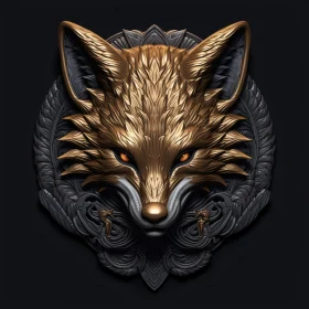 Elegant Fox Head Art with Ornate Patterns