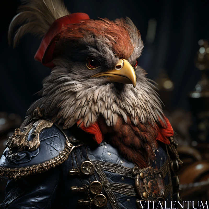 AI ART Regal Armored Eagle Portrait