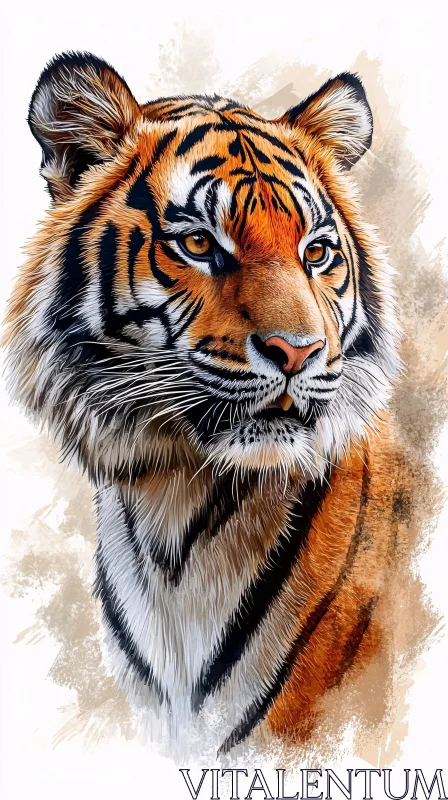 AI ART Artistic Tiger Face Close-Up