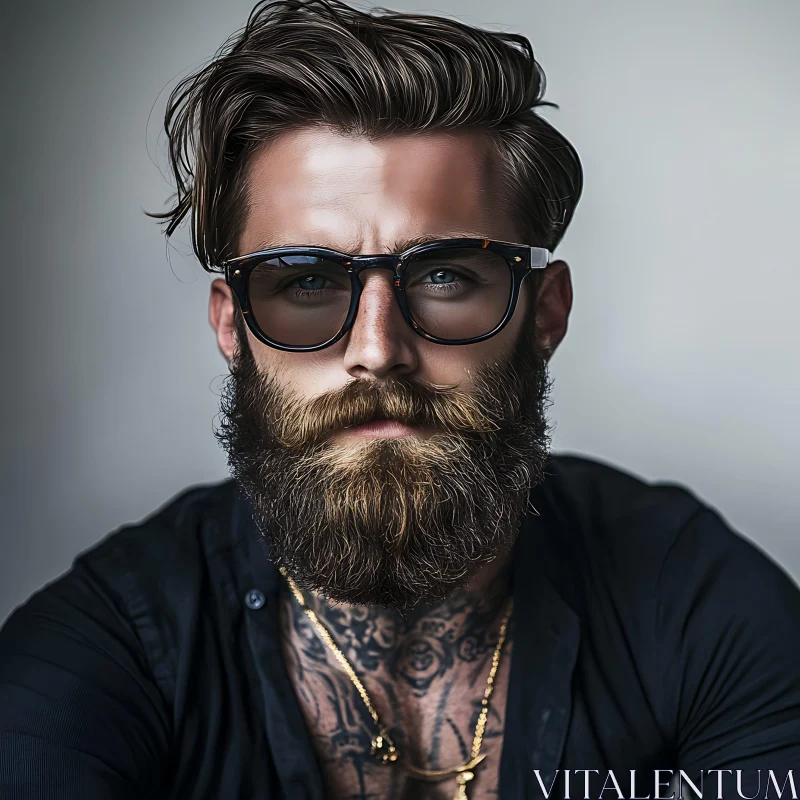 Man With Beard and Sunglasses AI Image