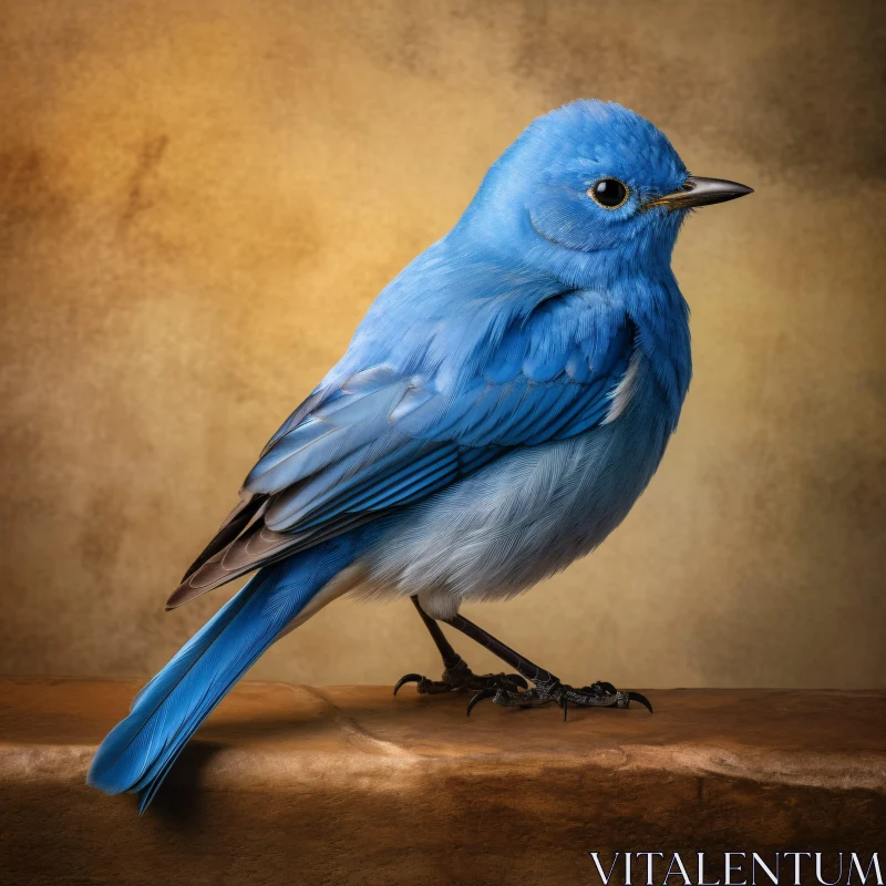 Vivid Bluebird in Natural Setting AI Image