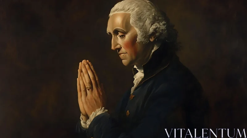 Elderly Man Praying Portrait AI Image