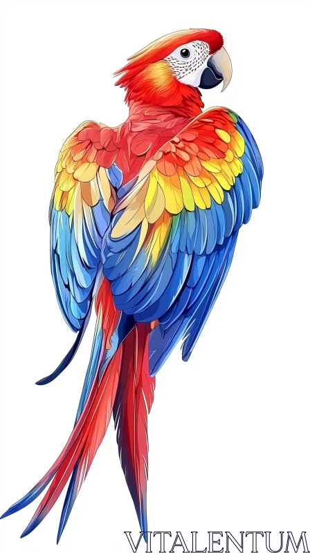 AI ART Exotic Tropical Parrot Art