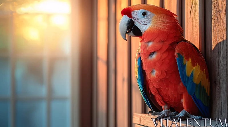 AI ART Parrot in Golden Light