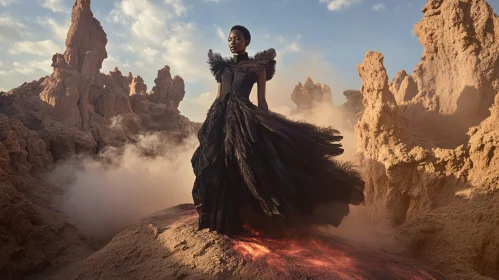 Mystical Fashion in a Rocky Terrain