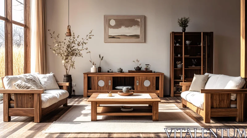 AI ART Serene Living Room Design