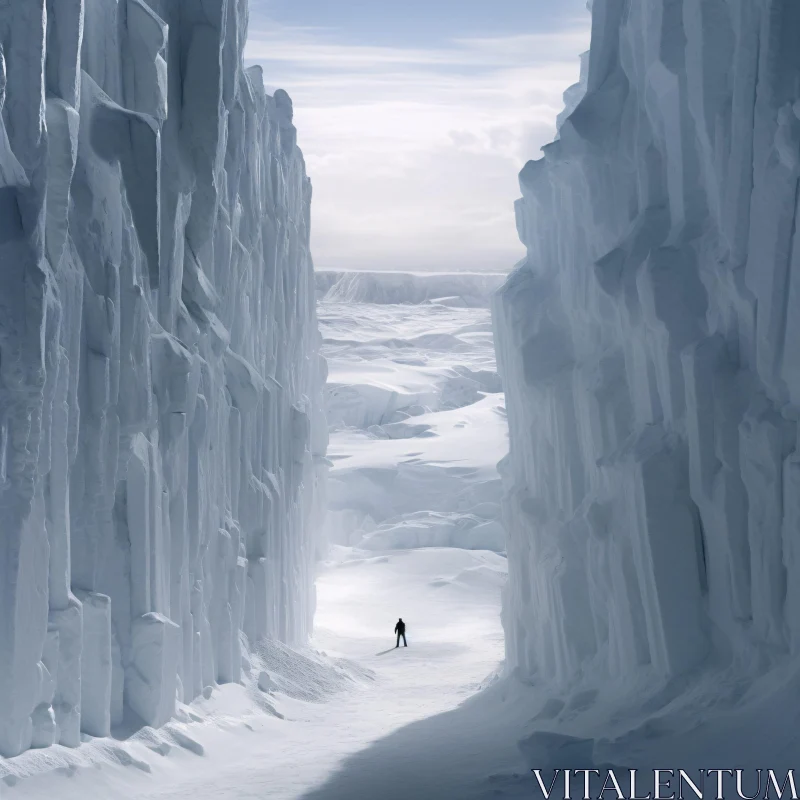 AI ART Majestic Frozen Canyon