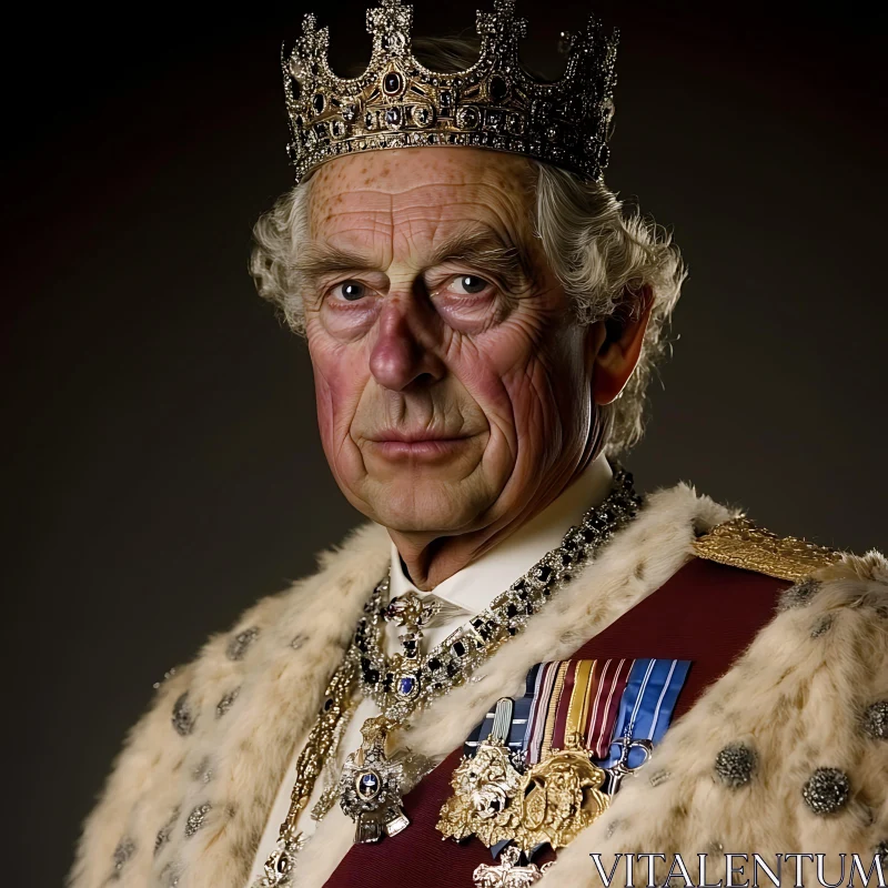 Majestic Elderly King Portrait AI Image