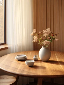 Serene Sunlit Dining Table Decor