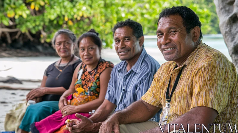 Four Happy Individuals in a Natural Outdoor Setting AI Image