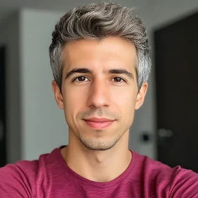 Grey Haired Man Portrait Indoors