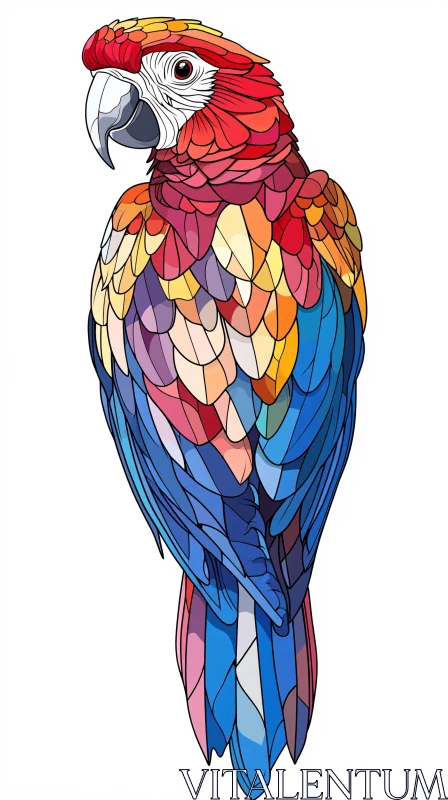 AI ART Colorful Parrot Art