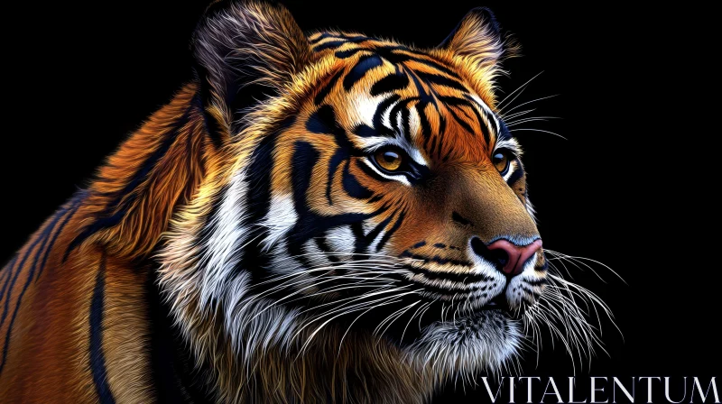 Illustration of a Tiger in Detail AI Image