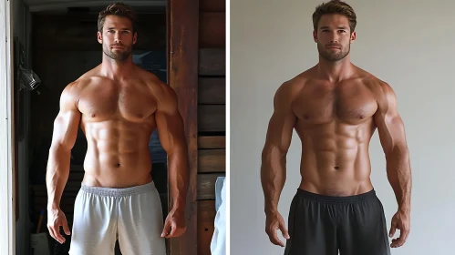 Side-by-Side Muscular Man Portrait