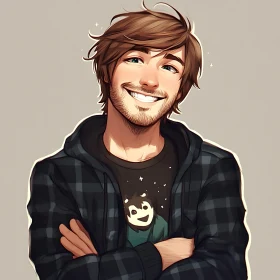 Man Smiling in Casual Outfit