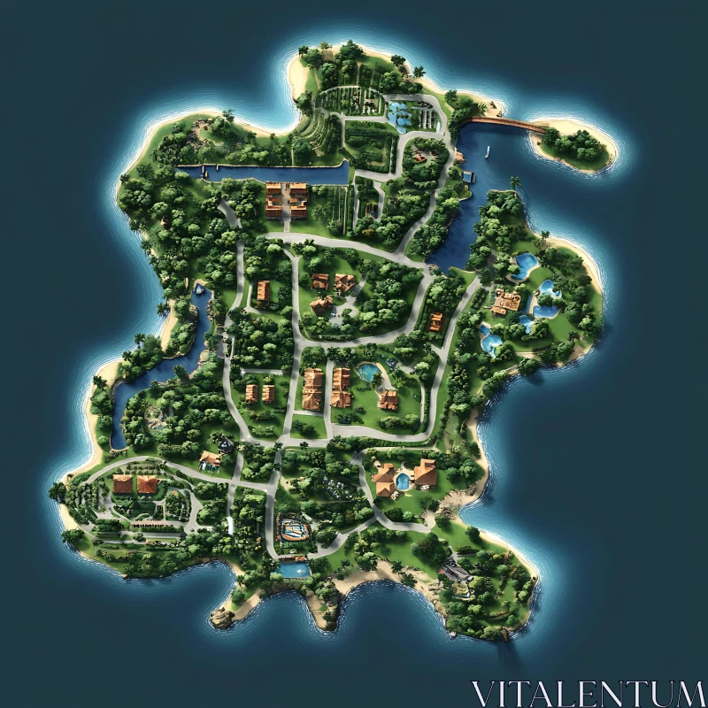 Lush Island Paradise from Above