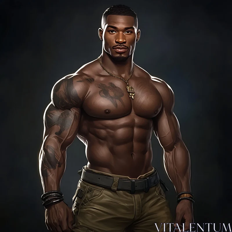 Tattooed Strong Man Portrait
