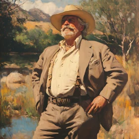 Outdoor Portrait of Confident Elderly Man