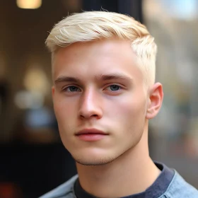 Casual Portrait of Youthful Blonde Man