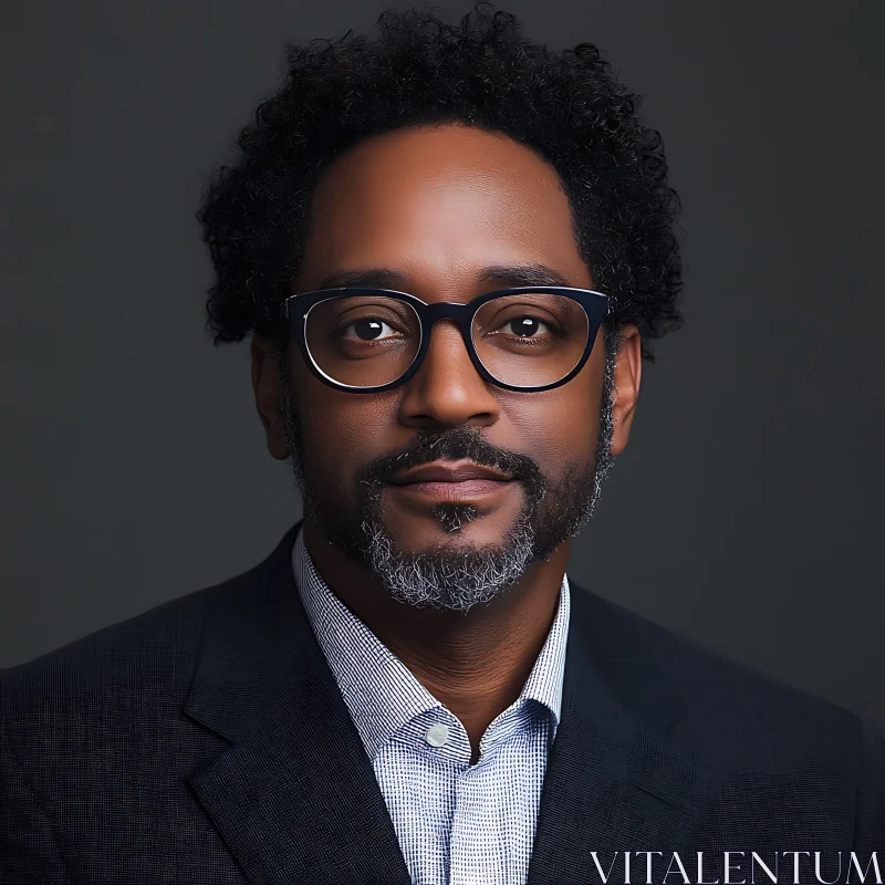 Man in a Suit Wearing Glasses Portrait