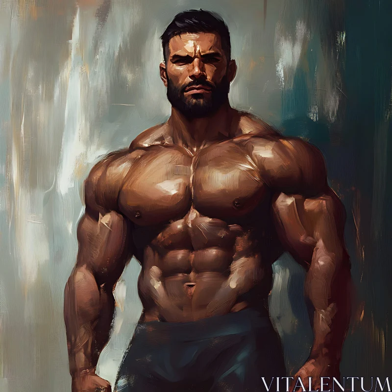 Athletic Man with Defined Muscles