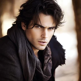 Portrait of a Man with Intense Expression