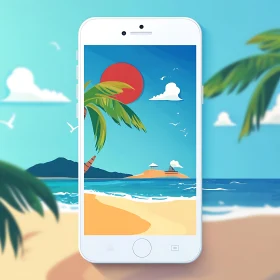 Tropical Paradise on a Smartphone Screen